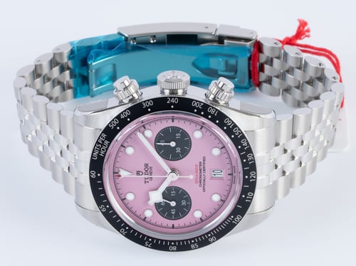 Front View of Black Bay Chronograph 'Miami Pink'
