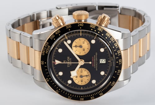 Front View of Heritage Black Bay Chronograph S&G