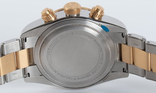 Caseback of Heritage Black Bay Chronograph S&G