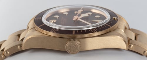 Crown Side Shot of Black Bay Fifty-Eight Bronze