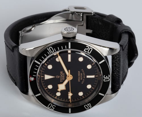Front View of Heritage Black Bay Black 'Smiley'