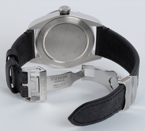 Open Clasp Shot of Heritage Black Bay Black 'Smiley'