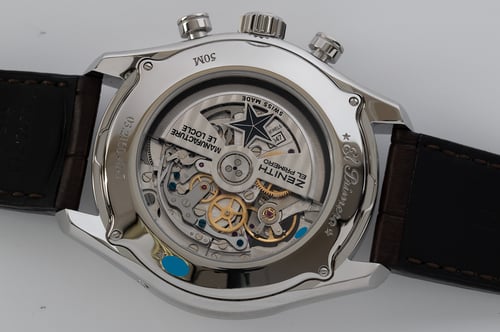 Caseback of El Primero Chronomaster Open Moon & Sun Phase