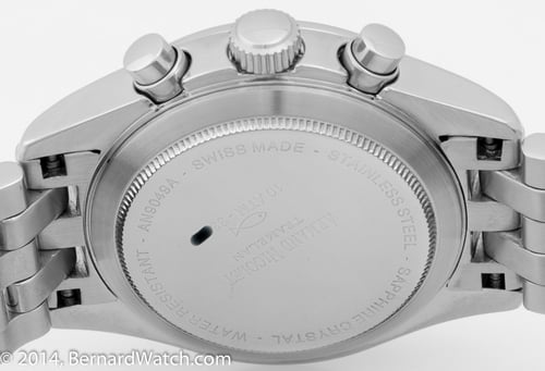 Caseback of Complete Calendar Moon Chronograph
