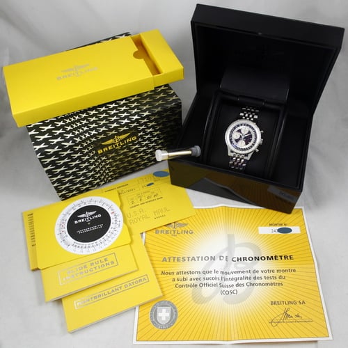 Box / Paper shot of Navitimer Montbrillant Datora
