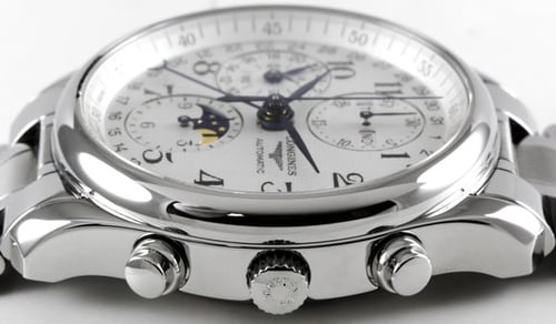 Crown Side Shot of Master Moonphase Chronograph