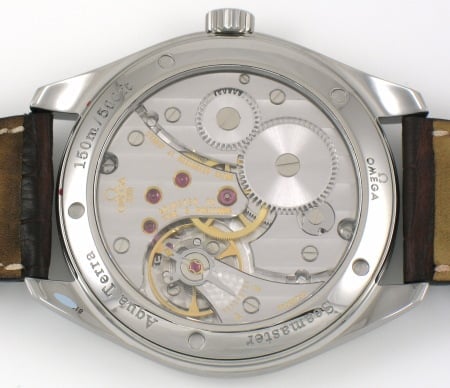Caseback of Aqua Terra Railmaster XXL