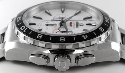 Crown Side Shot of Seamaster Aqua Terra GMT Chronograph