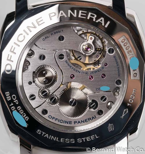 Caseback of Luminor Marina Logo