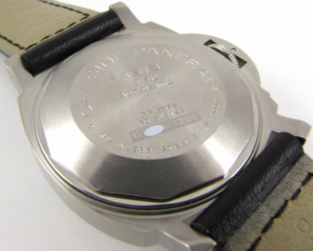 Caseback of Luminor Power Reserve
