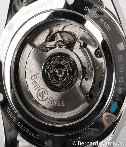 Caseback of BR 123 GMT 24H