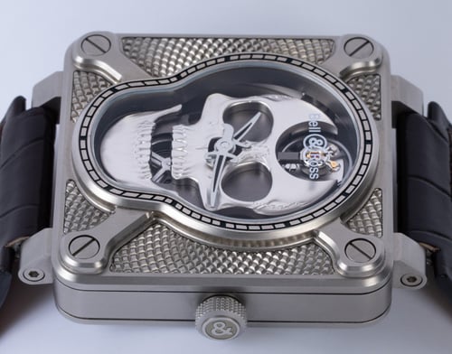 Crown Side Shot of BR 01 Laughing Skull