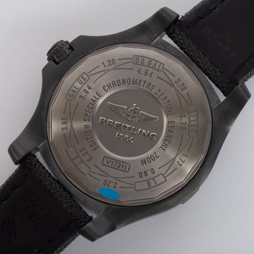 Caseback of Avenger Blackbird 44