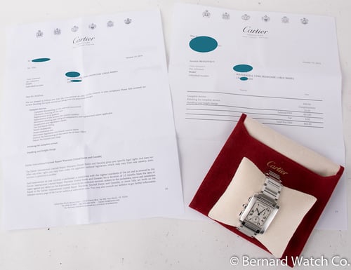 Box / Paper shot of Tank Francaise Chronograph