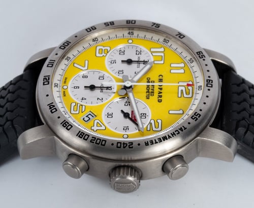Crown Side Shot of Mille Miglia Speed Giallo Yellow