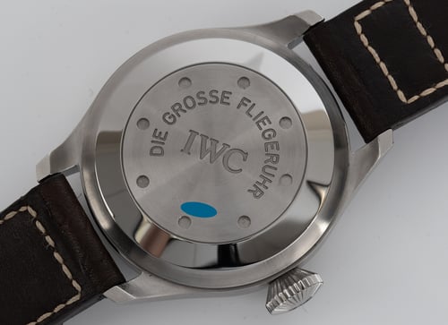 Caseback of Big Pilot 'Slow Beat' 7-Day Fish Crown