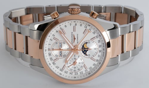 Front View of Conquest Classic Chronograph Moonphase 42mm