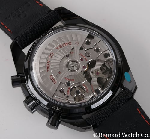Caseback of Speedmaster Dark Side of the Moon 'Black Black'