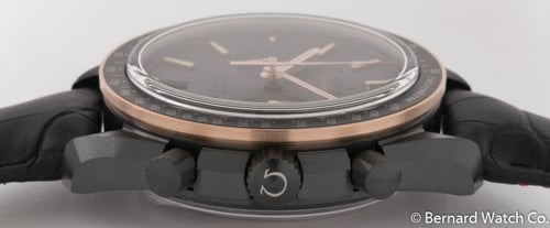 Crown Side Shot of Speedmaster Dark Side of the Moon 'Sedna Black'