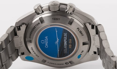 Caseback of Speedmaster HB-SIA 'Solar Impulse' Co-Axial GMT Chronograph