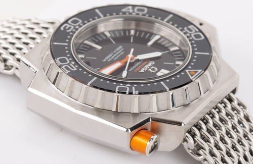 Crown Side Shot of Seamaster Ploprof 1200M Co-Axial