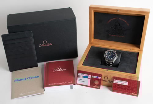 Box / Paper shot of Seamaster Planet Ocean GMT 'Goodplanet'