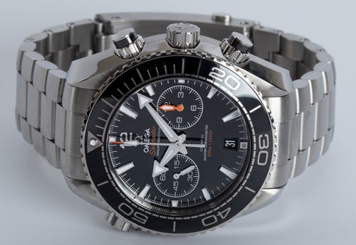 Front View of Seamaster Planet Ocean Master Chronometer Chronograph