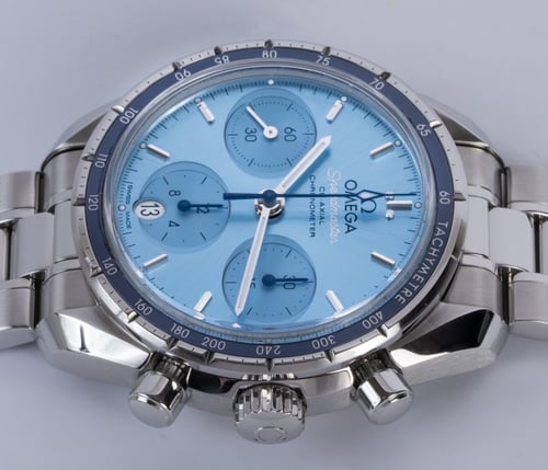 Crown Side Shot of Speedmaster 38