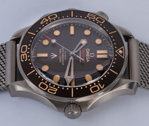 Crown Side Shot of Seamaster 007 Edition 'No Time to Die'