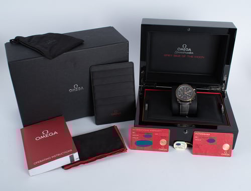 Box / Paper shot of Speedmaster Grey Side of the Moon Meteorite