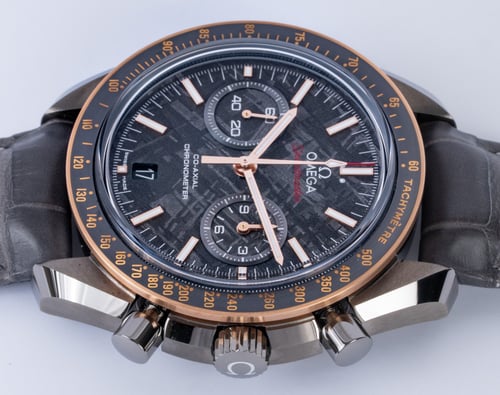 Crown Side Shot of Speedmaster Grey Side of the Moon Meteorite