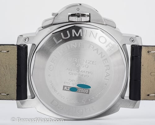 Caseback of Luminor Daylight Chronograph