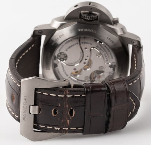 Rear / Band View of Luminor 1950 Titanium 8 Days Chrono Monopulsante GMT