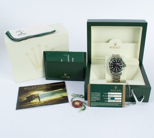 Box / Paper shot of Submariner Date 'Anniversary' Kermit