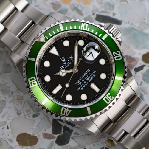 Stylied photo of  of Submariner Date 'Anniversary' Kermit
