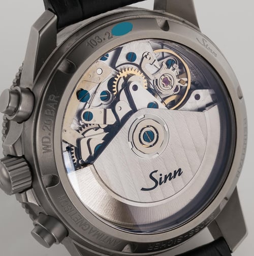 Caseback of 103 Ti DIAPAL Pilot Chronograph