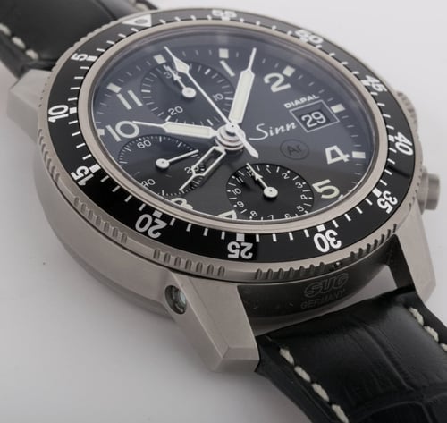 9' Side Shot of 103 Ti DIAPAL Pilot Chronograph
