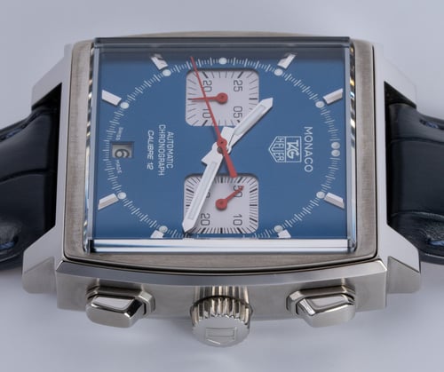 Crown Side Shot of Monaco Chronograph