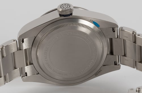 Caseback of Heritage Black Bay Blue