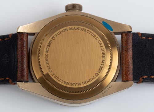 Caseback of Heritage Black Bay Bronze