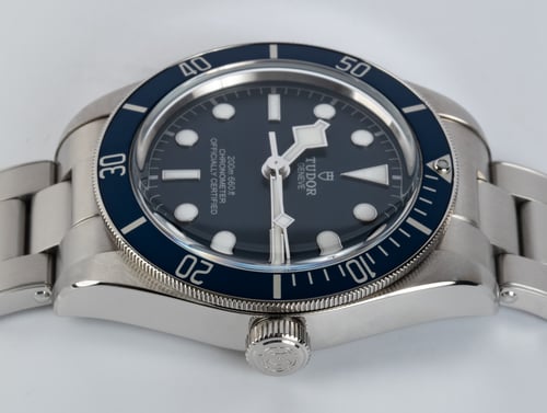 Crown Side Shot of Black Bay Fifty-Eight Blue