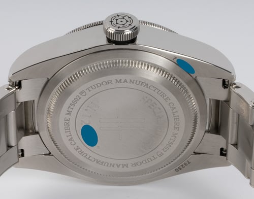 Caseback of Heritage Black Bay Harrods