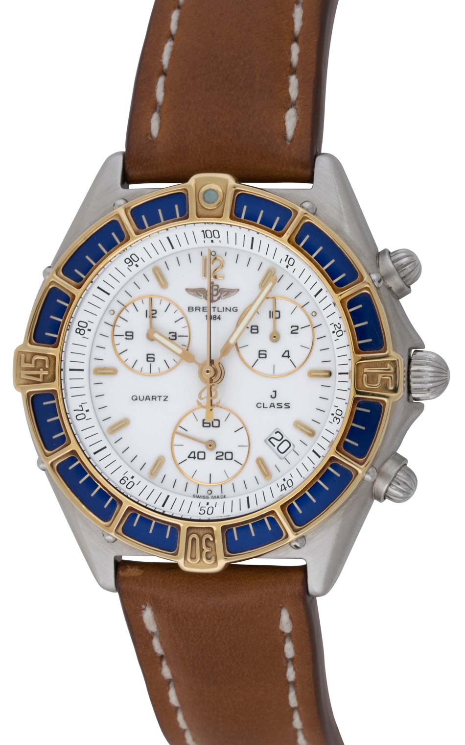 Breitling J Class Quartz Steel & 18K Gold Black Dial Ref.D53067 for $2,064  for sale from a Trusted Seller on Chrono24