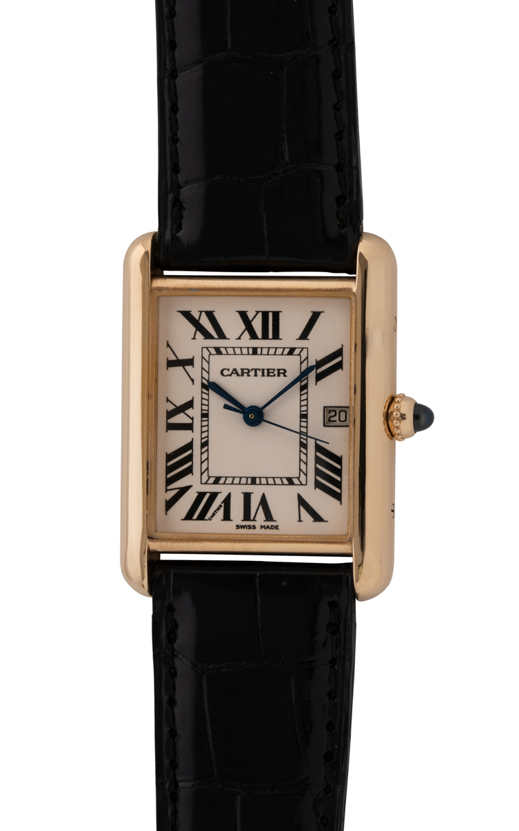 Cartier - Tank Louis : W1529756 : SOLD OUT : white dial on black crocodile  strap (new)