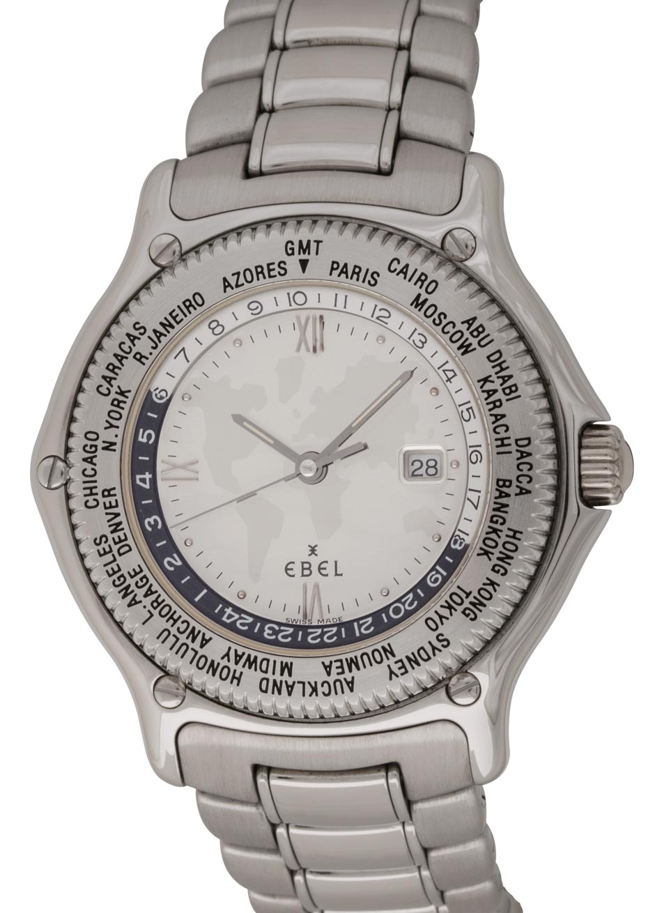 Ebel Voyager 9124913 SOLD OUT silver world dial on Stainless