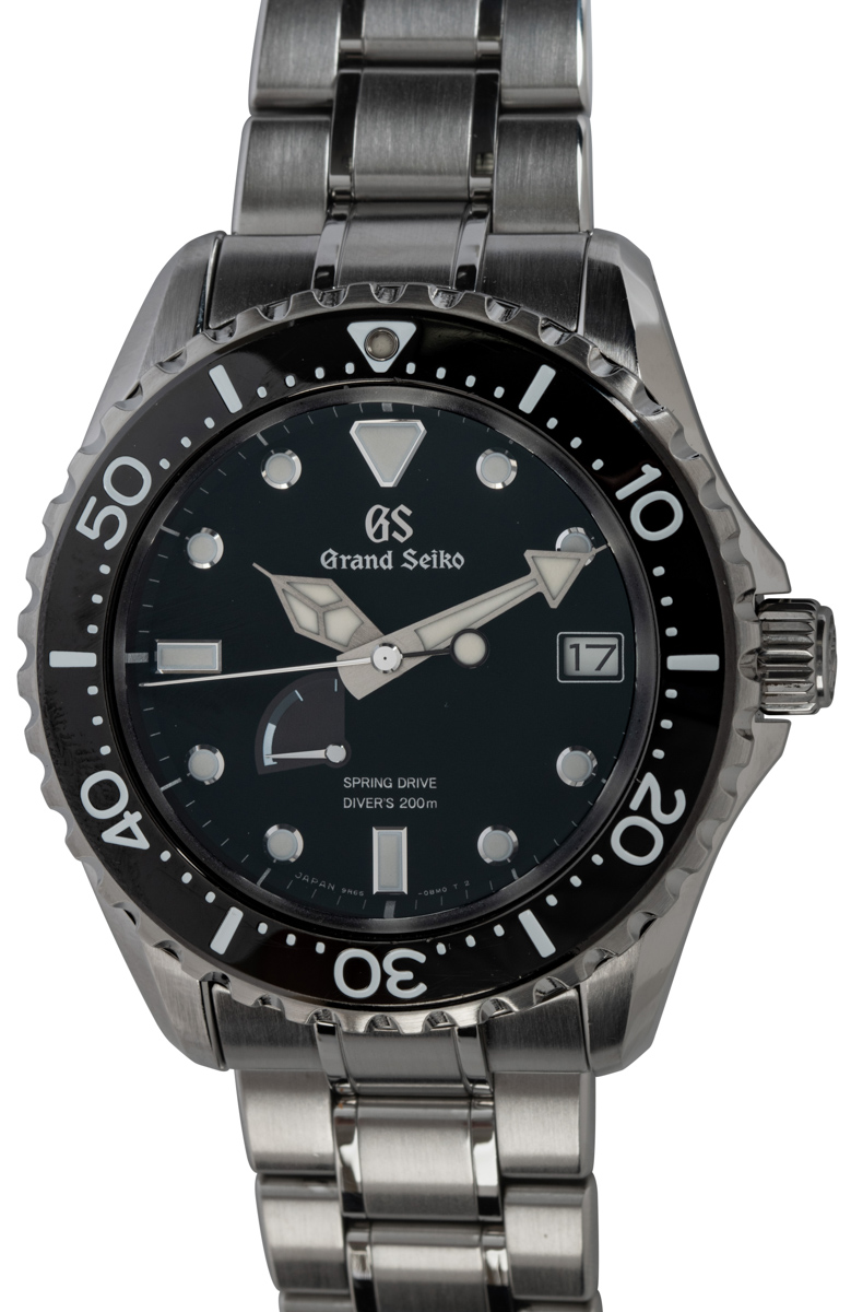 Grand Seiko - Spring Drive Diver : SBGA229 : SOLD OUT : black dial on  Stainless Steel Bracelet