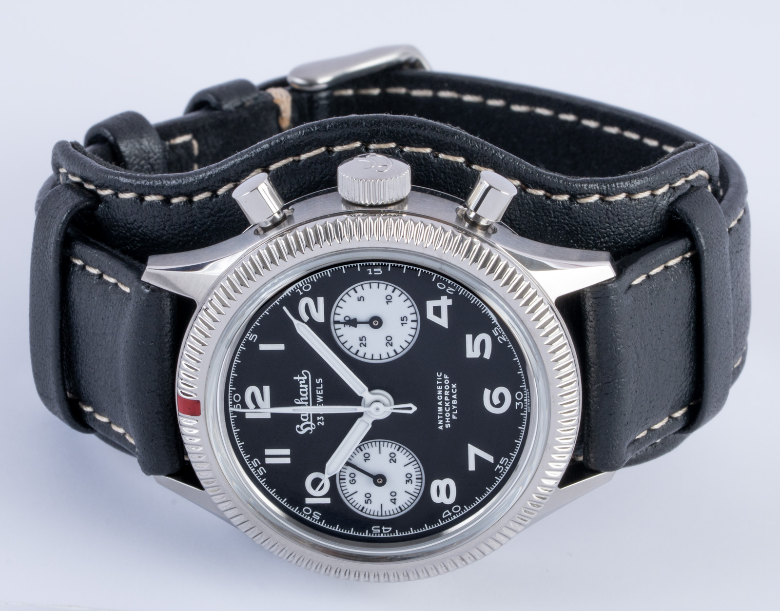 Hanhart 417 ES 1954 Reverse Panda Flyback : H701.211-7010
