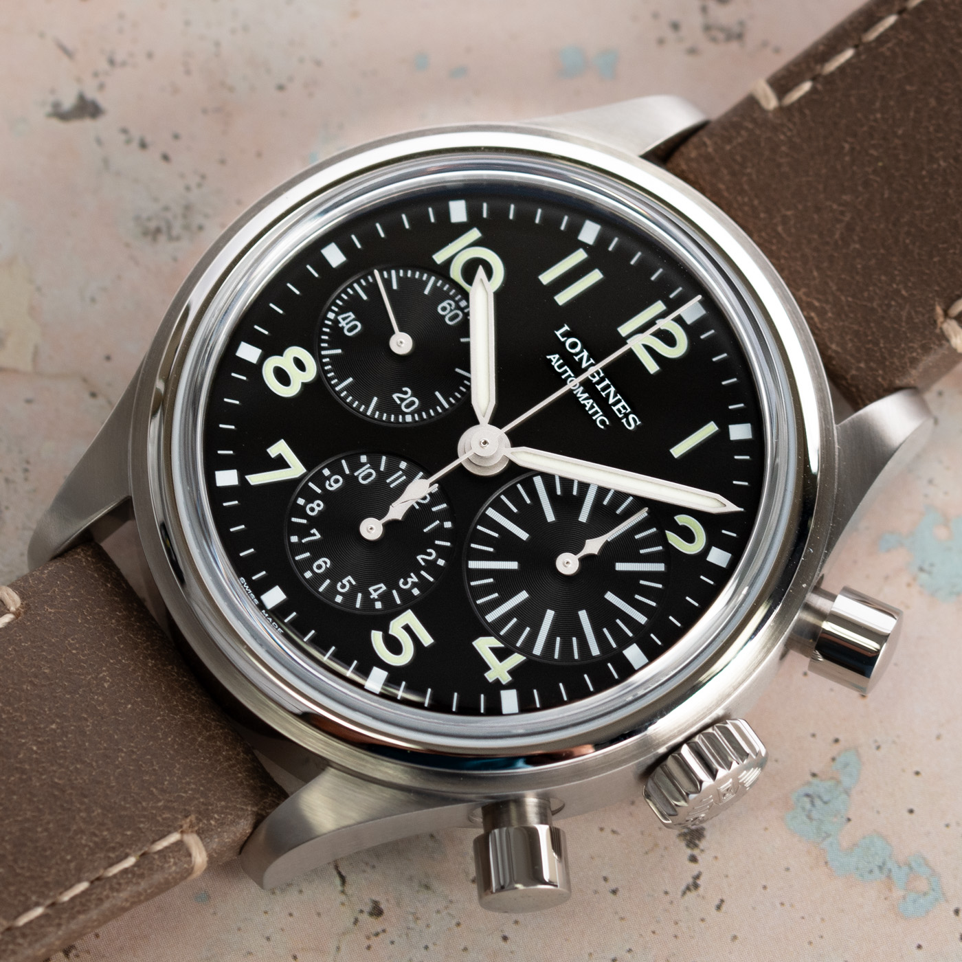 Longines Avigation BigEye L2.816.4.53.2 - Black Dial, Steel, 41mm