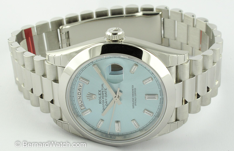 Rolex Day-Date 40 President : 228206 Diamond ice blue dial :