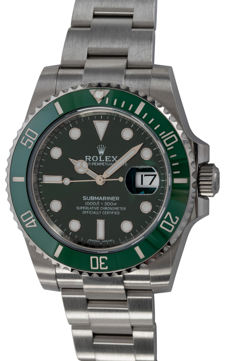 Rolex+Submariner+116610LV+Silver+Oyster+Bracelet+with+Green+Bezel for sale  online